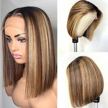 【2FH】FH highlight straight T-part lace real hair wig