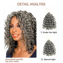 FH P14183 synthetic curly hair 8 inch grey crochet braid hair-6 bags