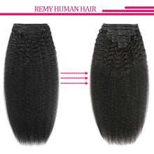FH Natural Black Hair Extension Clips 16-22 Inch Long Invisible Straight/Deep wave/Deep curly/Water wave/Kinky curly/Kinky straight Thick Human Clip in Extensions Ins 8PCS Easy Installation Fake Soft Hairpieces for Women Weddings Party Daily