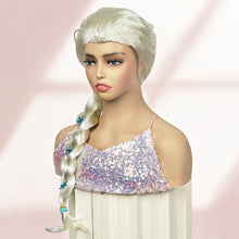 Phocas Elsa Wig Platinum Blonde Wigs for Women Braided Ponytail Wig Princess Wig