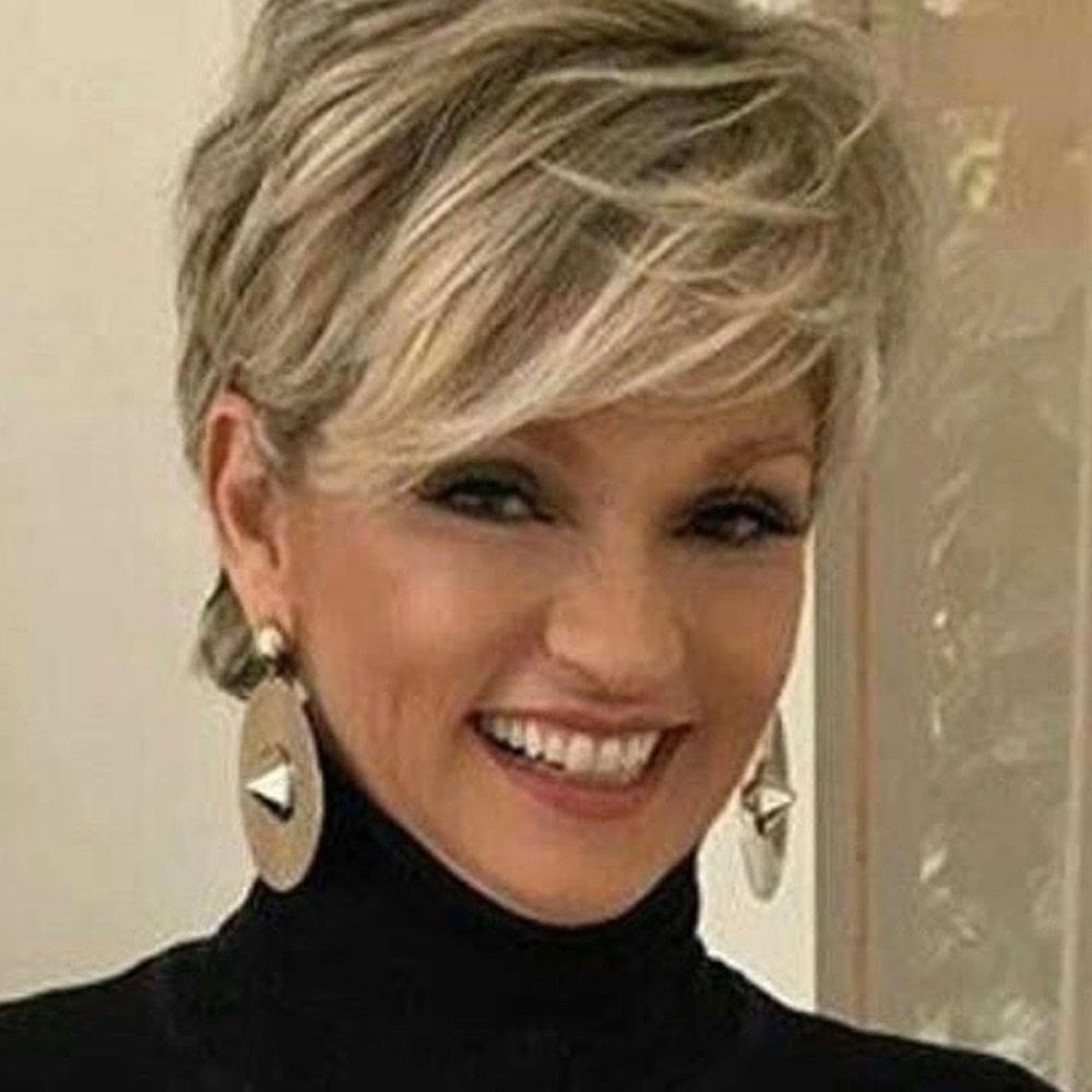 yms✨2PCS 50% OFF✨  P12405 Pixie Layered Short Blonde Wigs for White Women Black Women Synthetic Hair