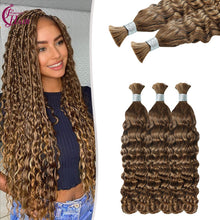 FH hair bundle no weft Italian Curly Braiding Hair Bulk #30 Copper Brown 100% Human Hair for Braiding