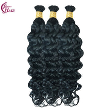 FH 1 bundle Premium Italian curly 100% Human Hair Boho Braiding Bulk - #1 Jet Black for Goddess Braids & Wigs