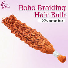 FH hair bundle no weft Italian Curly Braiding Hair Bulk #350 Copper Red 100% Human Hair for Knotless Boho Braids