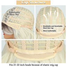 Load image into Gallery viewer, Lakihair 12inch Short Blonde Bob Wig with Bangs Mixed Brown Short Wigs for Women
