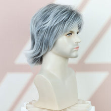 FH Grey Short Bob Wig Synthetic Layered Silver Gray Wigs with Wavy - 10
