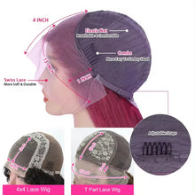 Load image into Gallery viewer, FH red 99J straight 13x4 lace frontal real human hair wig