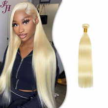Load image into Gallery viewer, FH one piece 613 blonde human hair extensions straight hair bundles