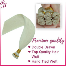 Load image into Gallery viewer, FH 100 percent human hair light color hand-tied weft hair extensions