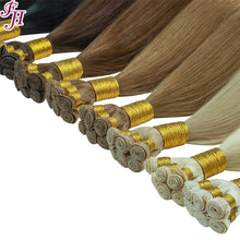 Load image into Gallery viewer, FH 100 percent human hair light color hand-tied weft hair extensions