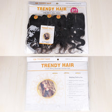 Load image into Gallery viewer, FH Q14419 brazilian remy hair 3 pcs 10 inch hair bundles with lace closure