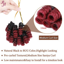 Load image into Gallery viewer, FH ombre crochet hair 10 inches pre stretched braiding extensions
