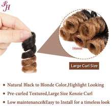 FH ombre synthetic curly hair 10 inch crochet braid hair