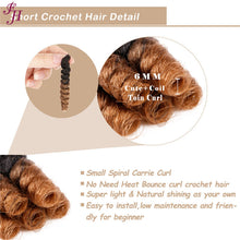 Load image into Gallery viewer, FH ombre synthetic curly hair 10 inches crochet braids hair