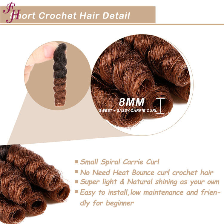 FH ombre Brazilian crochet braiding hair 10 inches synthetic hair