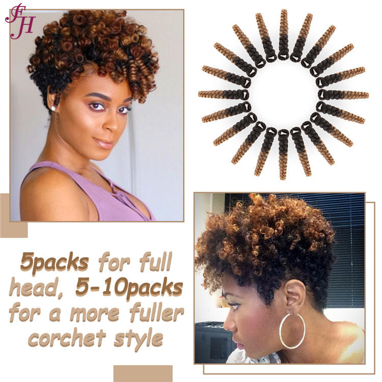 FH ombre synthetic curly hair 10 inches crochet braids hair