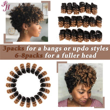 Load image into Gallery viewer, FH ombre synthetic curly hair 10 inch crochet braid hair