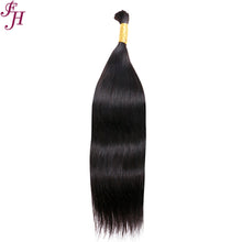 Load image into Gallery viewer, FH 100 percent raw virgin human hair bundles natural black hair bulk