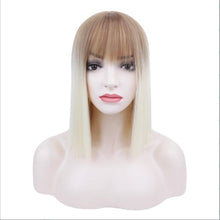 Load image into Gallery viewer, FH P13347 ombre light blonde short bob wig synthetic wig