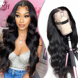 FH best human hair 13x4 hd lace human hair wig body wave lace frontal wig