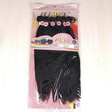 Load image into Gallery viewer, FH Q14415 black straight hair 6 pcs 18 inch hair bundles with lace closure