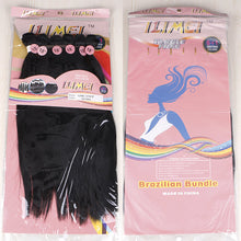 Load image into Gallery viewer, FH Q14415 black straight hair 6 pcs 18 inch hair bundles with lace closure
