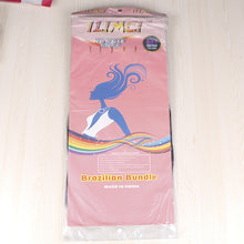 Load image into Gallery viewer, FH Q14415 black straight hair 6 pcs 18 inch hair bundles with lace closure