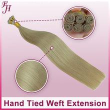 Load image into Gallery viewer, FH #18A dark blonde hand-tied weft virgin human hair extensions