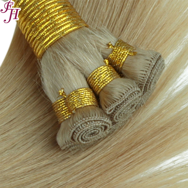 FH #18A dark blonde hand-tied weft virgin human hair extensions
