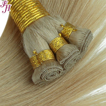 Load image into Gallery viewer, FH #18A dark blonde hand-tied weft virgin human hair extensions