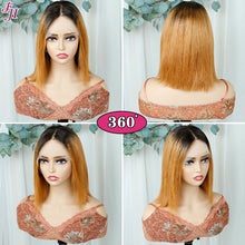 FH middle part lace frontal 1B&30 short bob human hair wig