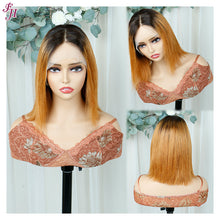 FH middle part lace frontal 1B&30 short bob human hair wig