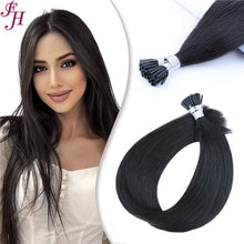 FH fast delivery natural black human hair i tip hair extensions