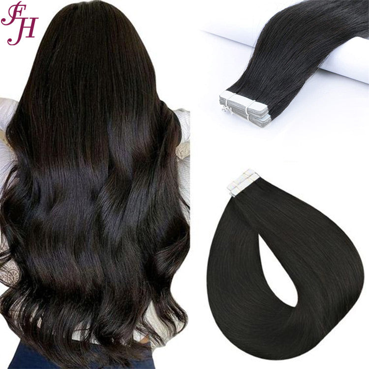 FH hair factory raw virgin human natural black tape hair extensions