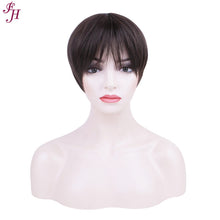 Load image into Gallery viewer, FH high quality natural black fashion P13330 short synthetic hair wig
