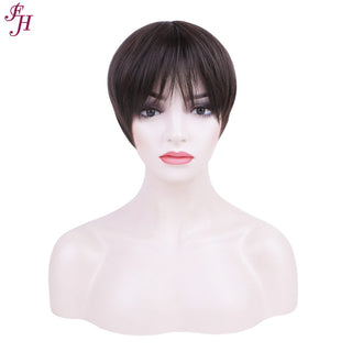 FH high quality natural black fashion P13330 short synthetic hair wig