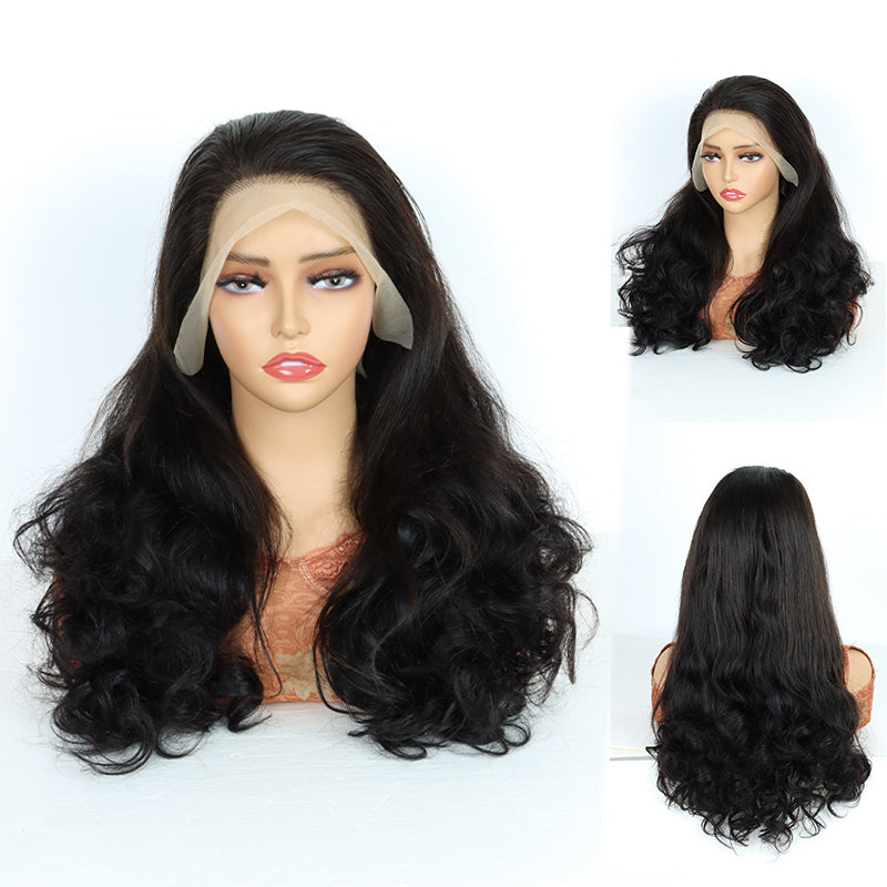 【2FH】✨PECIAL SALE ON LIVE✨FH Q16162 natural black body wave 13x4 lace frontal real hair wig