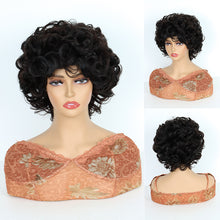 【2FH】 Q16163 blonde short curly machine made real hair wig
