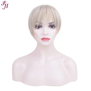 FH cheap price wig P13329 short blonde fashion synthetic hair wig