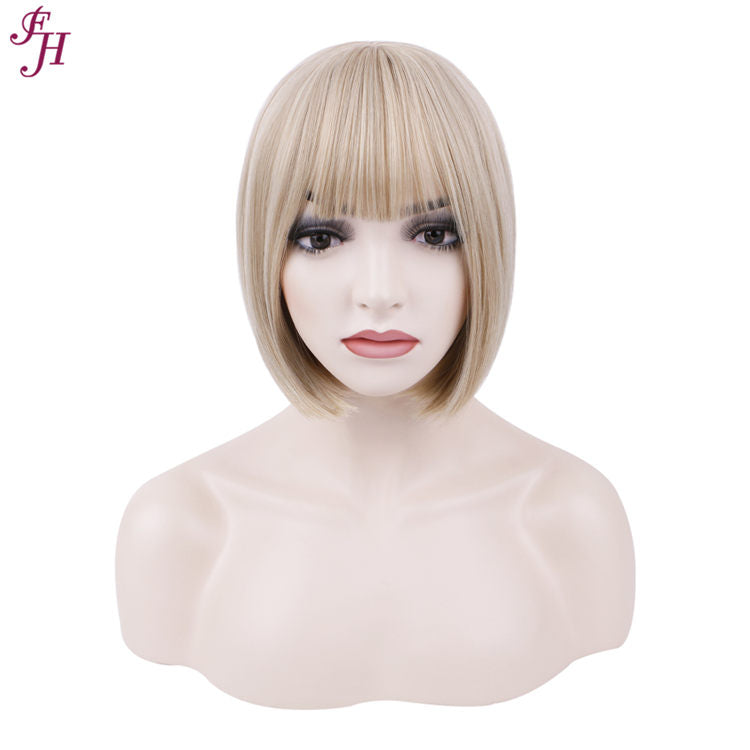 no42✨2PCS 50% OFF✨ FH P12909 beautiful light blonde short bob synthetic wig