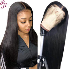 Load image into Gallery viewer, FH human hair invisible swiss hd lace 4x4 13x4 straight hair lace frontal wig hair wig