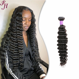 FH one piece cuticle aligned hair deep wave human hair bundle