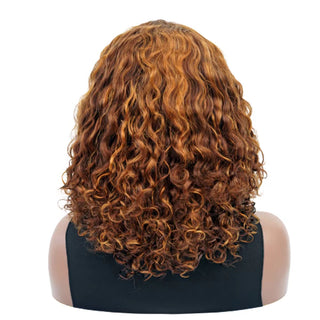 FHTK Q16039 wholesale brown color short curly human hair wig