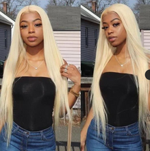 FH 100 percent human hair 613 blonde straight hair wig