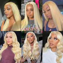 FH 100 percent human hair 613 blonde straight hair wig