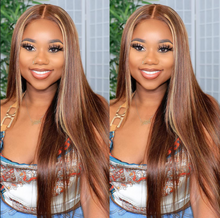 Load image into Gallery viewer, 【2FH】FH highlight straight T-part lace real hair wig