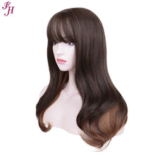 FH factory price wig fashion P13289 long brown hair synthetic hair wig