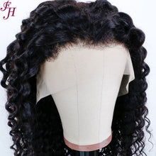 Load image into Gallery viewer, FH human hair wig natural hair 13x4 lace frontal deep wave lace front wig