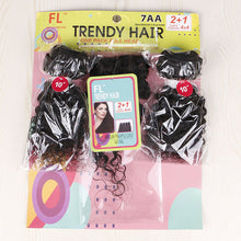 FH Q14424 brazilian human hair 2 pcs hair bundles with lace closure