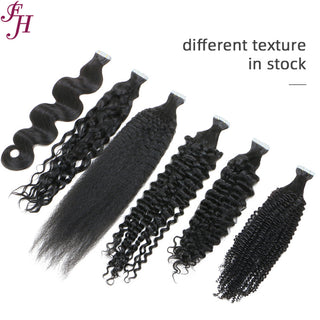 FH 100 percent original hair kinky curly tape hair extensions